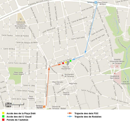 Accés en transport públic seu de Terrassa