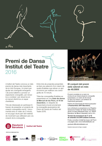 Premi de dansa de l institut del teatre 2016