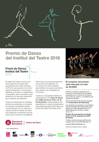 Premio de danza del institut del teatre 2016